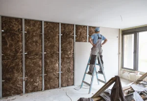 wall being insulated